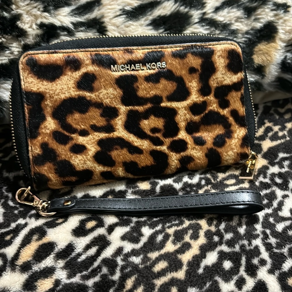 Leopard, micro cord, wallet